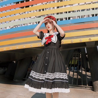Nocturne Lolita Style Dress OP by Withpuji (WJ74)